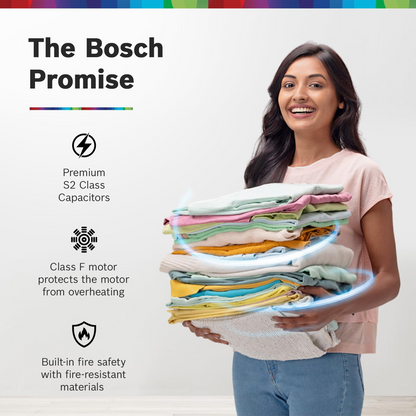 Bosch 8.5 kg 5 Star Semi-Automatic Top Loading Washing Machine (2025 Model, WJG855G0IN, 4 Wash Programs, Anti-Rust Body, 1300 RPM Spin Speed, Black, 2 Years Comprehensive Warranty)