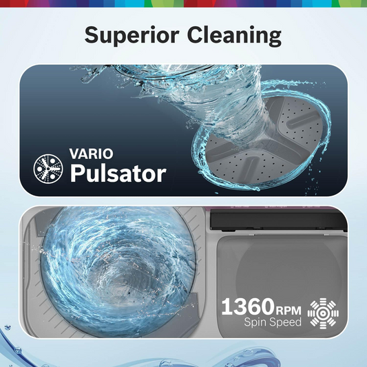 Bosch 8 kg 5 Star Semi-Automatic Top Loading Washing Machine (2025 Model, WJP802P0IN, 3 Wash Programs, Anti-Rust Body, 1300 RPM Spin Speed, White, 2 Years Comprehensive Warranty)