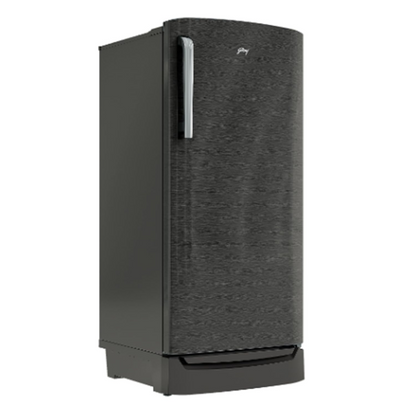 Godrej 180 L 2 Star Direct Cool Turbo Cooling Technology With Upto 24 Days farm Freshness Single Door Refrigerator With Base Drawer (RD EMARVEL 207B TDF FS ST, Fossil Steel)