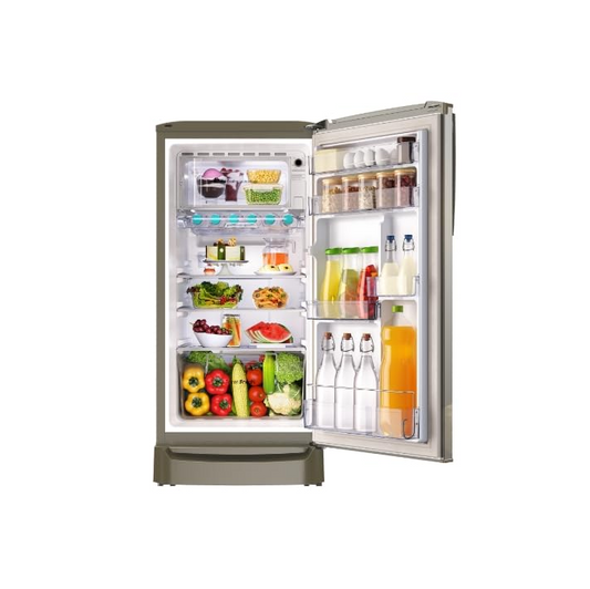 Godrej 180 L 2 Star Direct Cool Turbo Cooling Technology With Upto 24 Days farm Freshness Single Door Refrigerator (RD ERIOPLS 205B THF ST GL, Steel Glow)