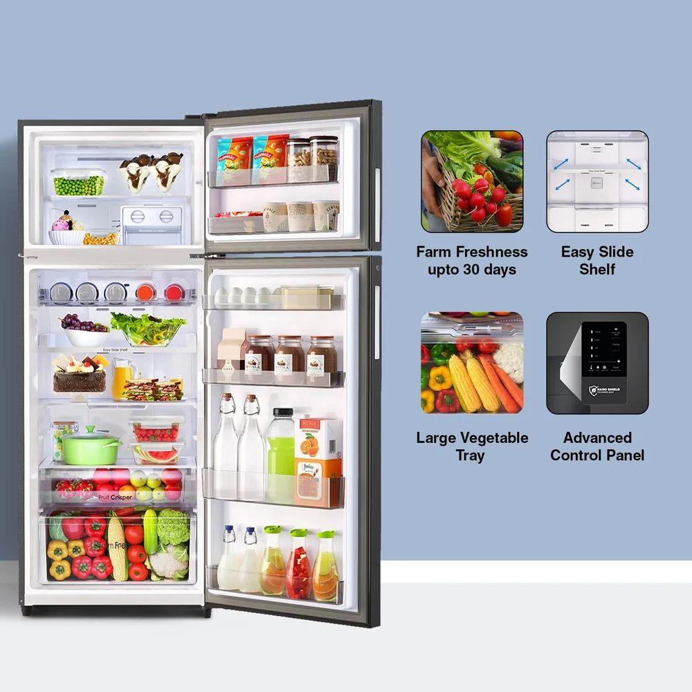 Godrej 472 L 2 Star Frost-Free Double Door Refrigerator  Model: RT EONREGALIS 517B RCI CH GD | Champagne Gold Finish