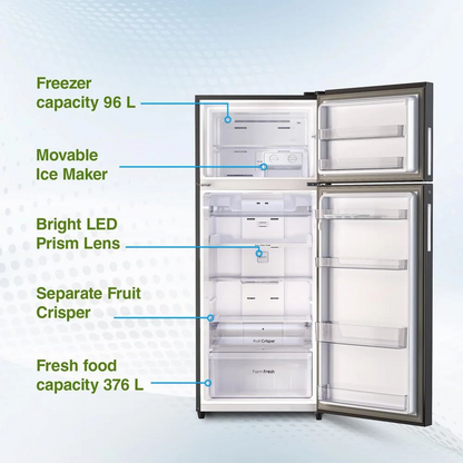 Godrej 472 L 2 Star Frost-Free Double Door Refrigerator  Model: RT EONREGALIS 517B RCI CH GD | Champagne Gold Finish