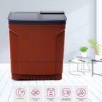 Godrej 8 kg 5 Star Semi Automatic Top Load Washing Machine  Model: WSEDGE ULT 80 5.0 DB2M CSRD | Colour: Red
