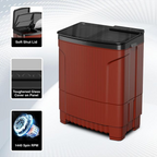 Godrej 8 kg 5 Star Semi Automatic Top Load Washing Machine  Model: WSEDGE ULT 80 5.0 DB2M CSRD | Colour: Red