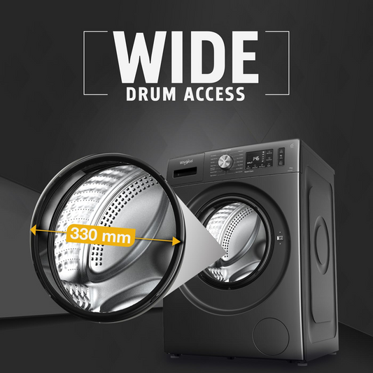 Whirlpool 9 Kg Ozone Technology 5 Star Inverter Front Load Fully Automatic Washing Machine with In-Built Heater (XO9012BYM52E, Midnight Grey, 100+ Tough Stains, 1400 RPM)