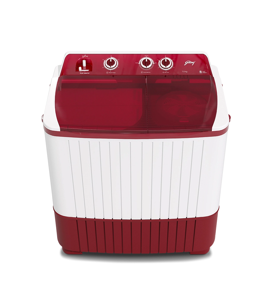 Godrej 7 Kg 5 star Semi-Automatic Top Loading Washing Machine (WSAXIS DX 70 5.0 SN2 T WNRD, Wine Red, 100% rust proof poly propylene body)