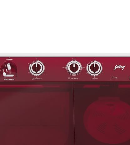 Godrej 7 Kg 5 star Semi-Automatic Top Loading Washing Machine (WSAXIS DX 70 5.0 SN2 T WNRD, Wine Red, 100% rust proof poly propylene body)