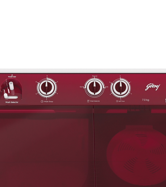Godrej 7 Kg 5 star Semi-Automatic Top Loading Washing Machine (WSAXIS DX 70 5.0 SN2 T WNRD, Wine Red, 100% rust proof poly propylene body)