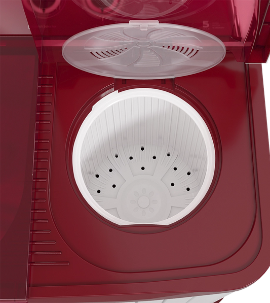 Godrej 7 Kg 5 star Semi-Automatic Top Loading Washing Machine (WSAXIS DX 70 5.0 SN2 T WNRD, Wine Red, 100% rust proof poly propylene body)