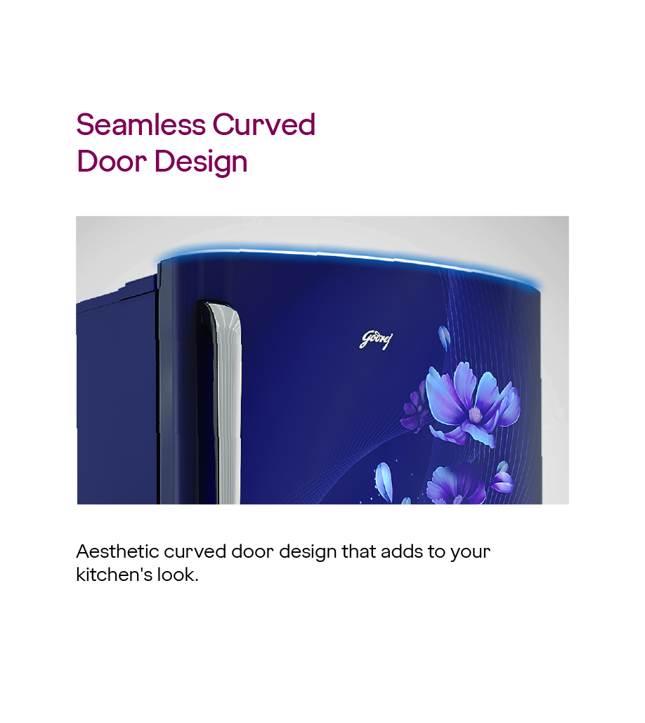 Godrej Edge Marvel 184 L 3-Star Single Door Refrigerator  Model: RD EMARVEL 207C TDF FU BL