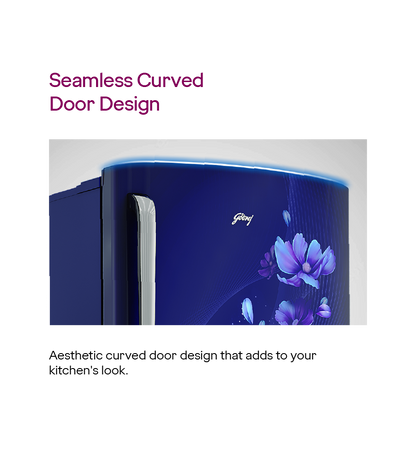 Godrej Edge Marvel 184L 3 Star Single Door Refrigerator Fusion Blue
