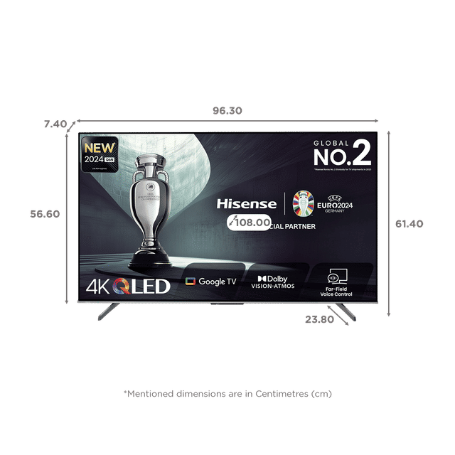 Hisense Q6N 109 cm (43 inch) QLED 4K Ultra HD Smart Google TV with 4K AI Upscaler (2024)