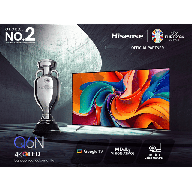 Hisense Q6N 109 cm (43 inch) QLED 4K Ultra HD Smart Google TV with 4K AI Upscaler (2024)