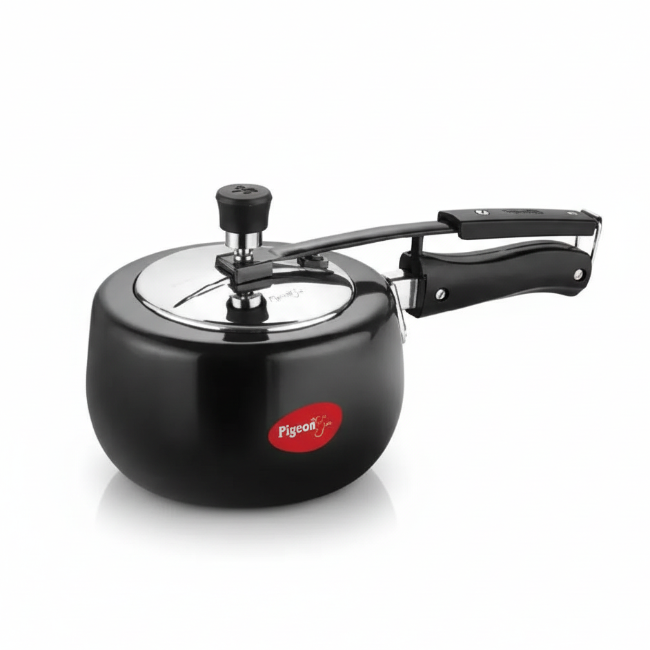 Pigeon Eva Infrared Cooktop 2000W with Amelia 2L Induction Base Pressure Cooker Combo (Black)