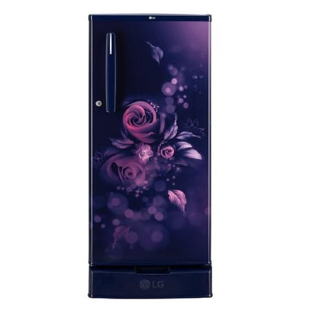 LG 185 L 2 Star Direct Cool Single Door Refrigerator  Model: GL-D199OBEC | Blue Euphoria | With Base Stand Drawer