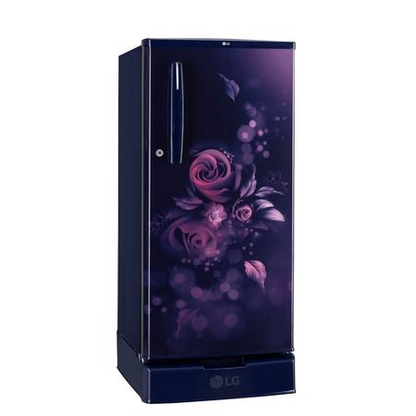 LG 185 L 2 Star Direct Cool Single Door Refrigerator  Model: GL-D199OBEC | Blue Euphoria | With Base Stand Drawer