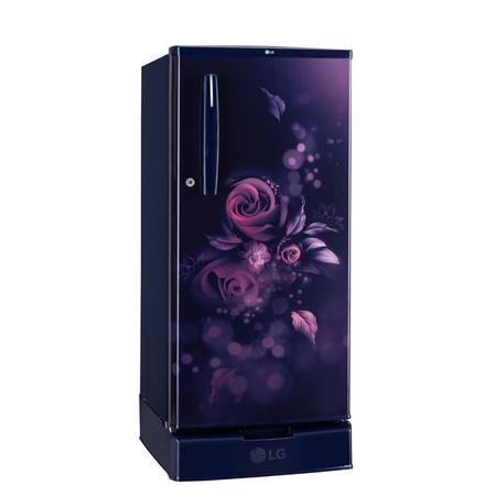 LG 185 L 2 Star Direct Cool Single Door Refrigerator  Model: GL-D199OBEC | Blue Euphoria | With Base Stand Drawer