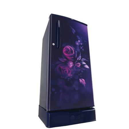 LG 185 L 2 Star Direct Cool Single Door Refrigerator  Model: GL-D199OBEC | Blue Euphoria | With Base Stand Drawer