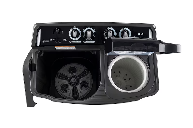 LG 8Kg Semi Automatic Washing Machine, Roller Jet Pulsator + Soak, Middle Black, 5 Star P8015SKAZ