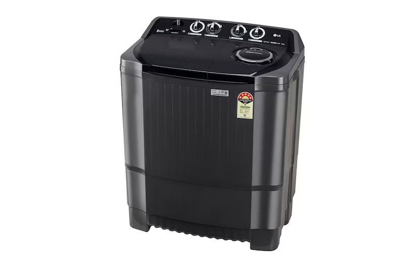 LG 8Kg Semi Automatic Washing Machine, Roller Jet Pulsator + Soak, Middle Black, 5 Star P8015SKAZ