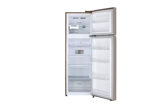 LG 272 L 2 Star Frost-Free Double Door Refrigerator  Smart Inverter Compressor | Auto Smart Connect™ | Frost Free Cooling | Fawn Steel Finish | Model: GL-S312SFSY