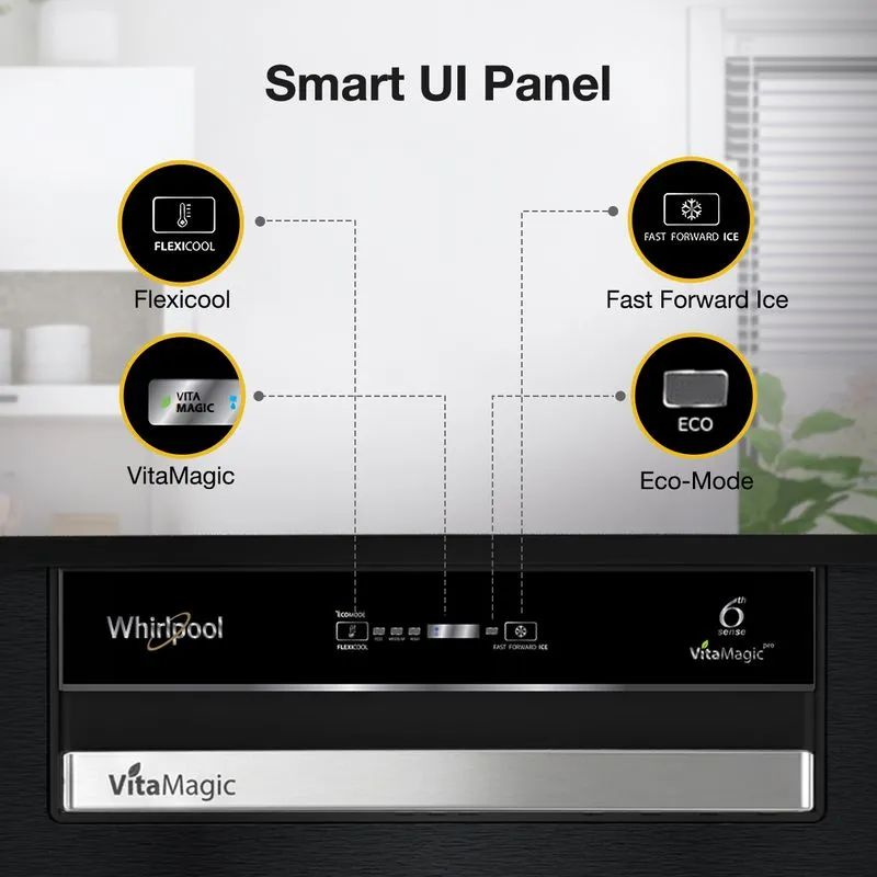 Whirlpool Vitamagic Pro 192L 3 Star Single Door Refrigerator with Base Drawer - Gravity Black-Y