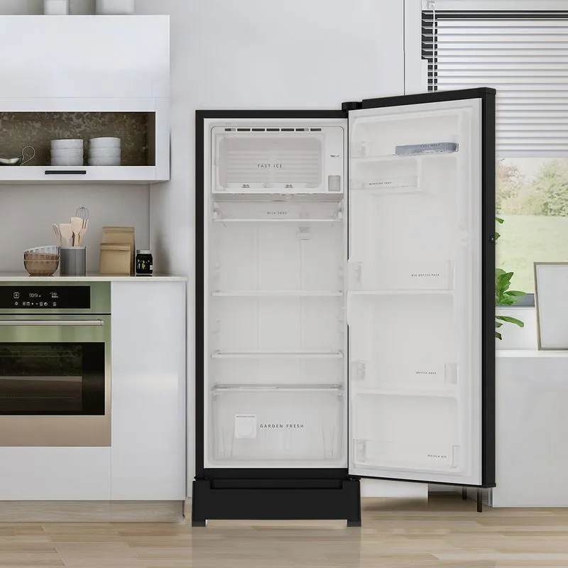 Whirlpool Vitamagic Pro 192L 3 Star Single Door Refrigerator with Base Drawer - Gravity Black-Y
