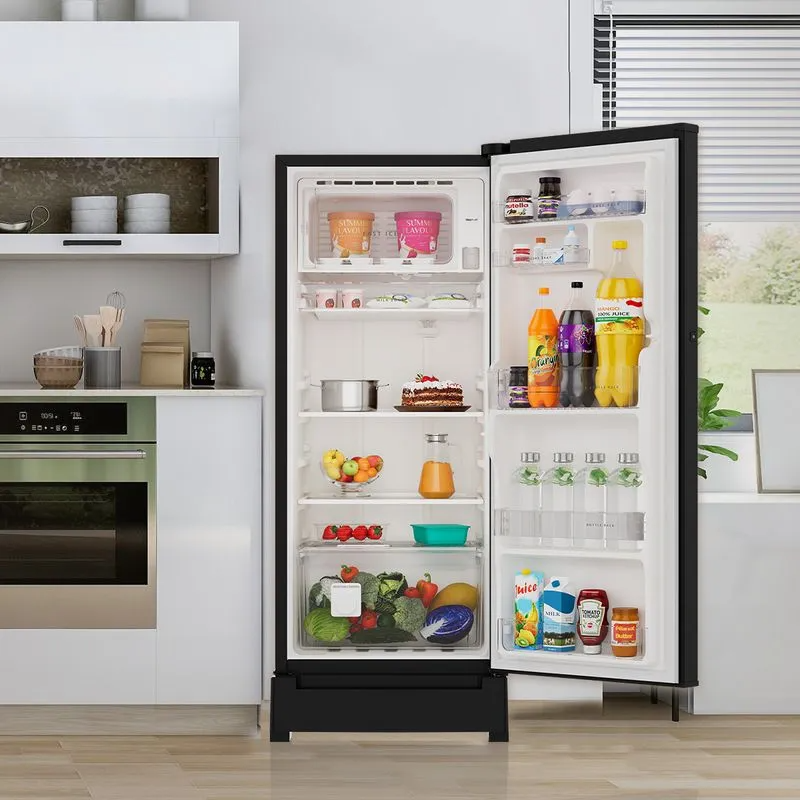 Whirlpool Vitamagic Pro 192L 3 Star Single Door Refrigerator with Base Drawer - Gravity Black-Y