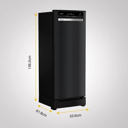 Whirlpool Vitamagic Pro 192L 3 Star Single Door Refrigerator with Base Drawer - Gravity Black-Y