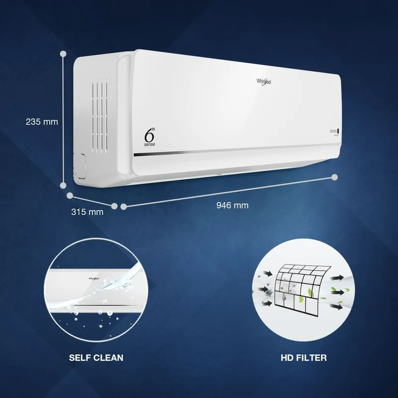 Whirlpool 3DCool 15T 3 Star Inverter Split Air Conditioner (3DCOOL 15T 3S INV EXP S6M2PP0) - 2026 Model