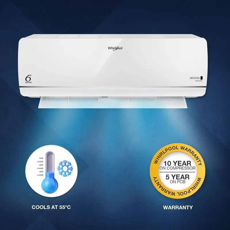 Whirlpool 3DCool 15T 3 Star Inverter Split Air Conditioner (3DCOOL 15T 3S INV EXP S6M2PP0) - 2026 Model