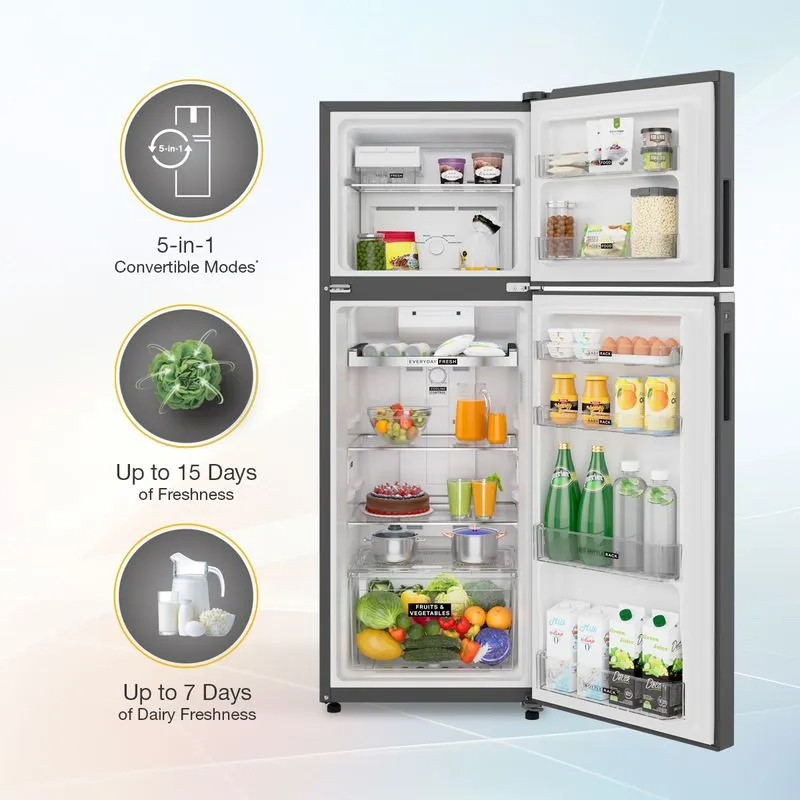 Whirlpool NeoFresh 235L 2 Star Frost Free Double Door Refrigerator – 22317 (Imperial Steel)