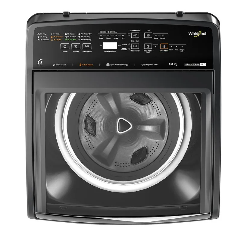 Whirlpool Stainwash Pro 8kg 5 Star Fully Automatic Top Load Washing Machine with In-Built Heater
