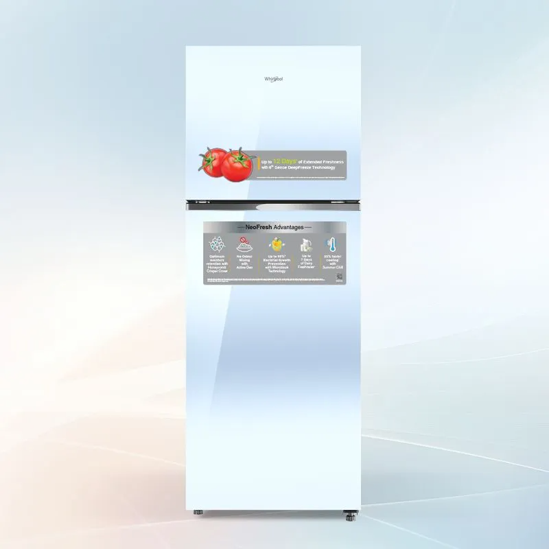 Whirlpool NeoFresh 235L 2 Star Glass Finish Frost Free Double Door Refrigerator – 22329 (Crystal Mirror)