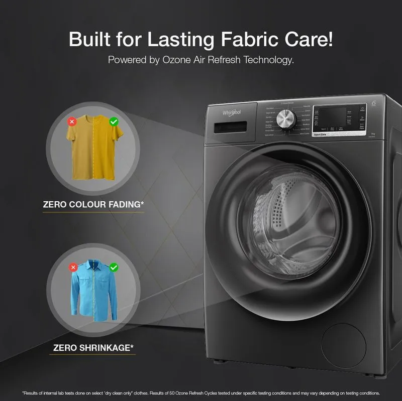 Whirlpool Xpert Care 9kg 5 Star Front Load Washing Machine with Ozone Air Refresh Technology and In-Built Heater