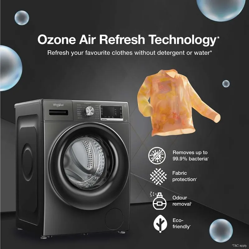 Whirlpool Xpert Care 9kg 5 Star Front Load Washing Machine with Ozone Air Refresh Technology and In-Built Heater