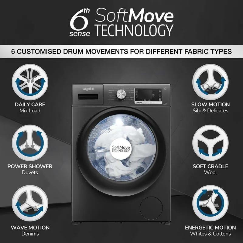 Whirlpool Xpert Care 9kg 5 Star Front Load Washing Machine with Ozone Air Refresh Technology and In-Built Heater
