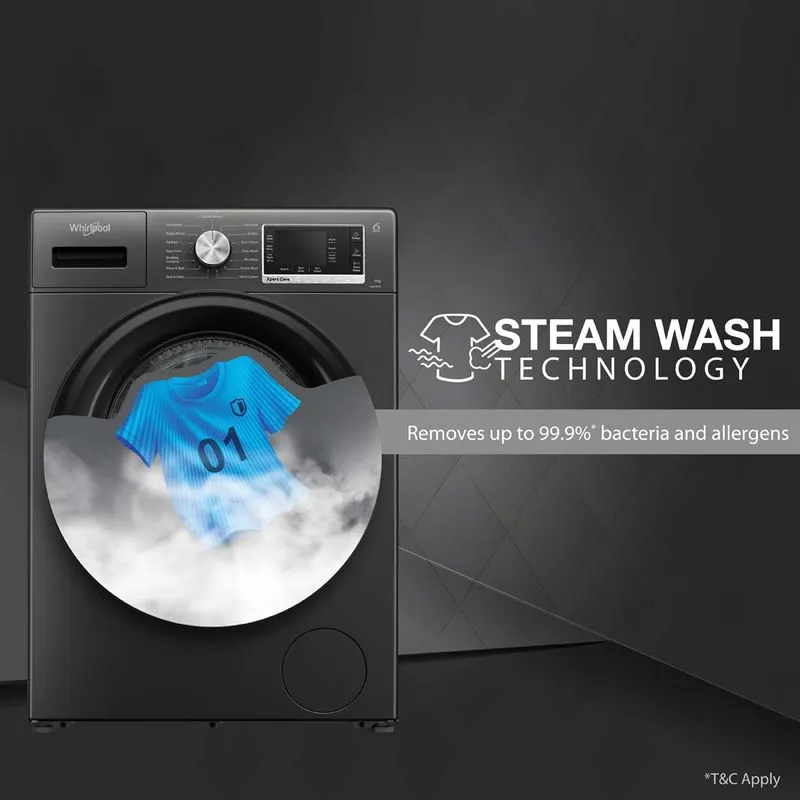 Whirlpool Xpert Care 9kg 5 Star Front Load Washing Machine with Ozone Air Refresh Technology and In-Built Heater