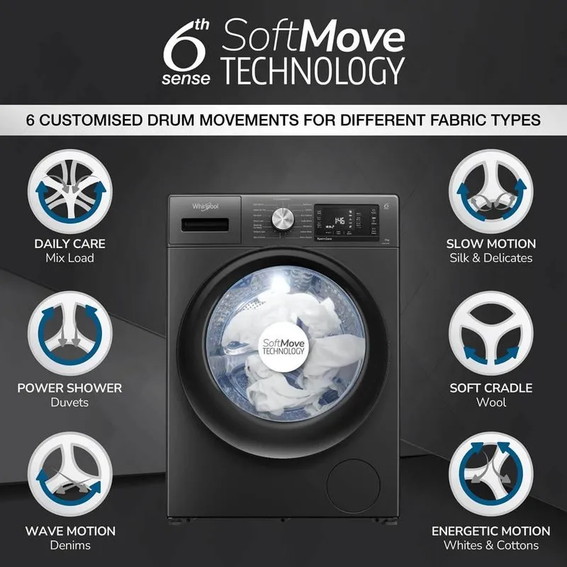 Whirlpool Xpert Care 9kg 5 Star Front Load Washing Machine with Ozone Air Refresh Technology