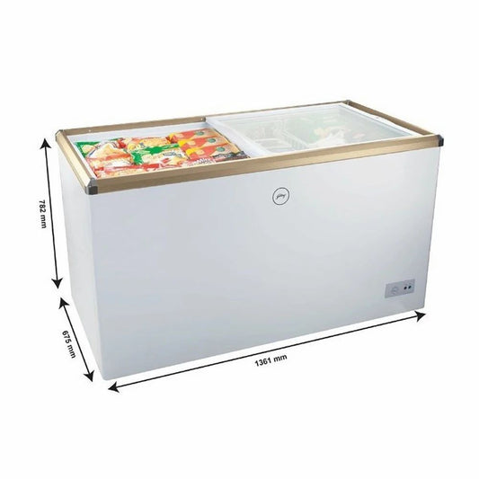 Godrej GCSW 410 R2XB RW – 410L Glass Top Deep Freezer (Royal White)
