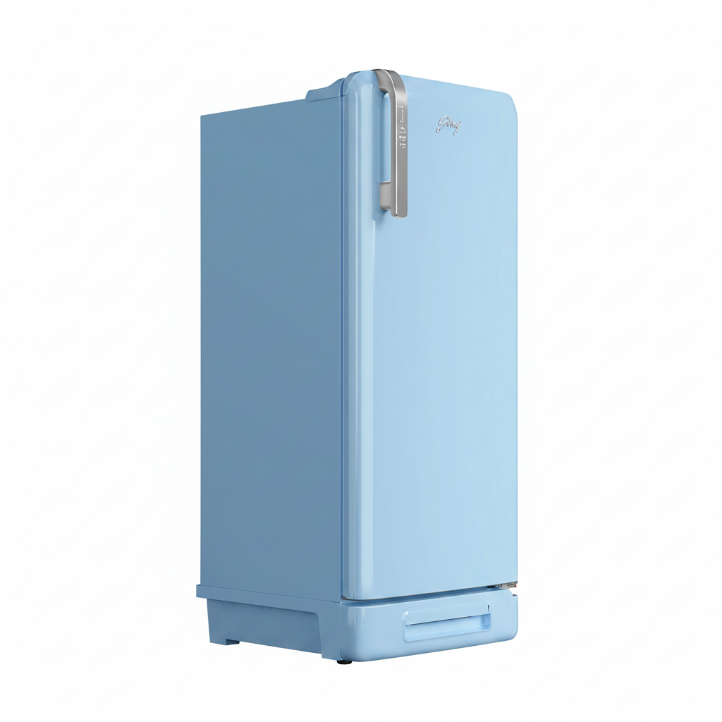 Godrej Edge Impress 194 L 5 Star Direct Cool Single Door Refrigerator Icy Blue | Inverter Compressor | UI on Handle | Energy Efficient