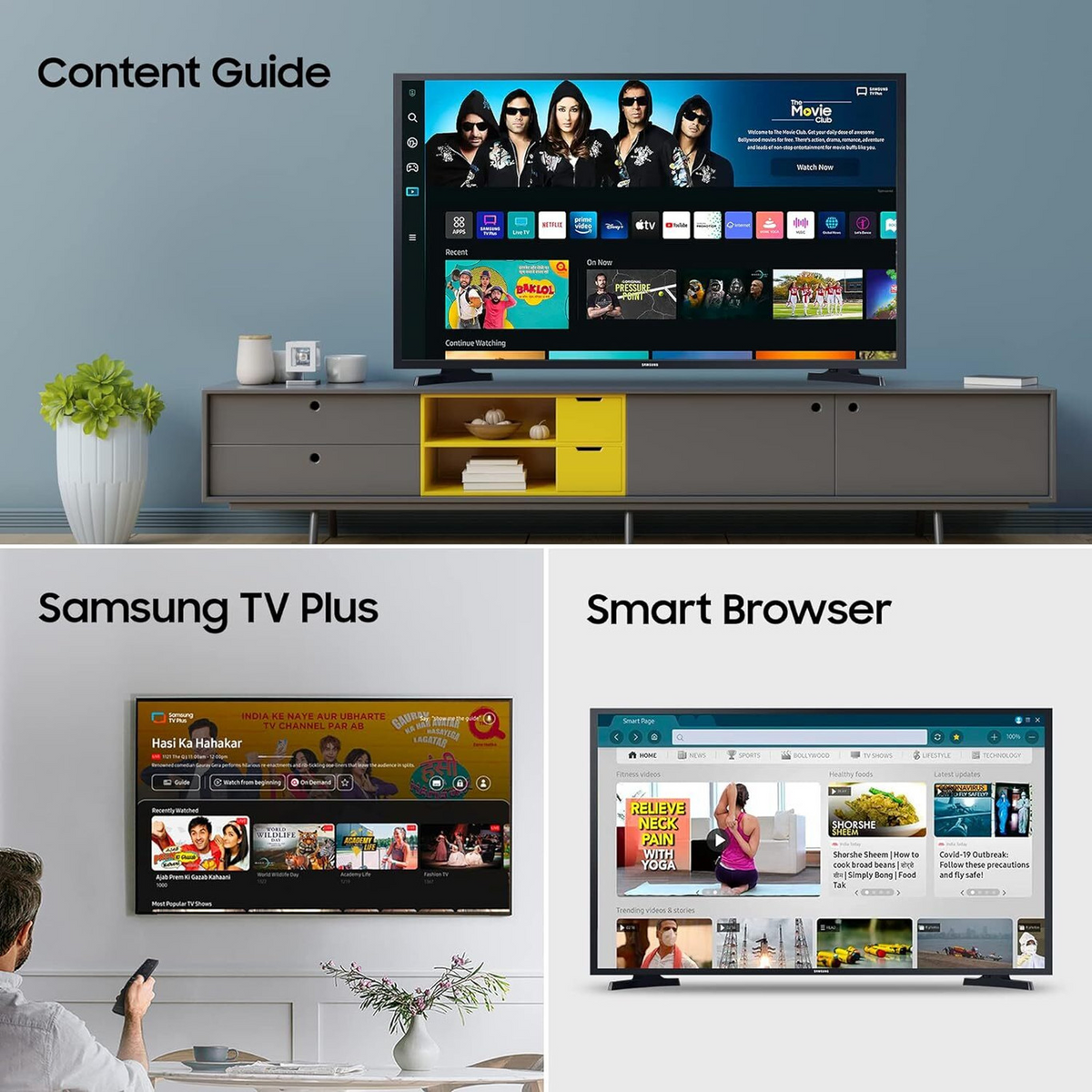Samsung 80 cm (32 inch) HD Ready LED Smart Tizen TV UA32T4340BKXXL