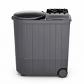 Gray portable washing machine on a white background