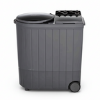 Gray portable washing machine on a white background
